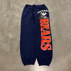 Vintage Snoopy Chicago Bears Sweatpants Navy Blue Artex Size S NFL